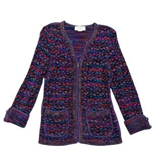 Vintage Brenda French for FRENCHS Colorful Cardigan Artistic Statement Sweater
